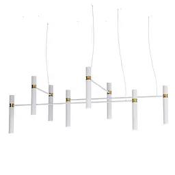Люстра Tube chandelier, PikArt арт. 5299 Золотий/білий Комплект: 100 см+120 см+150 см+200 см
