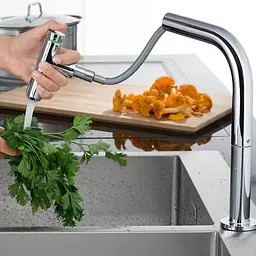 Змішувач Hansgrohe Metris Select 200 кухонний з витяжним виливом на 2 отвори Sbox 73804000 Хром - мініатюра 7