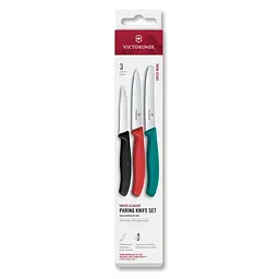 Набір ножів для чищення овочів Victorinox Swiss Classic 3 ножа чорн/черв/зел 6.7116.34C1 - мініатюра 2