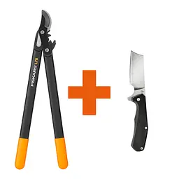 Набір Fiskars: Гілкоріз площинний PowerGear M L76 + Ніж складаний Gerber Asada