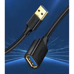 Дата кабель USB 3.0 AM/AF 0.5m US129 black Ugreen (30125) - мініатюра 5