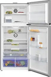 Холодильник з верхньою морозильною камерою Beko 187x83.2х76.2 465 л 165 л 2 двері A++ SN-T нержавіюча сталь (RDNE700E40XP) - мініатюра 2