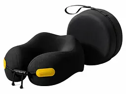 Ергономічна подушка для шиї U-Shape з ефектом пам’яті + жорсткий контейнер, чорний KT7006295