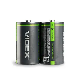 Батарейка лужна Videx LR20/D 2шт BLISTER CARD VIDEX (23236-000) - мініатюра 2