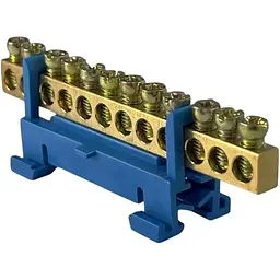 Шина нульова PF 12 6x9мм2 (синя) SPF612B на Din-рейку