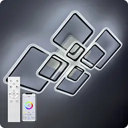 Люстра світлодіодна 517 Light 3color з пультом 224Вт Чорний (01555) - мініатюра 3