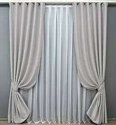 Комплект штор VR-Textil Eclipse блэкаут 2 шт 150x270 см светло-серый (1791ш) - миниатюра 2