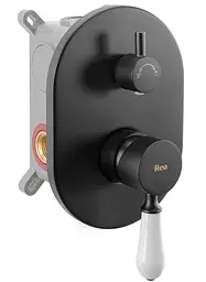 Душова система Rea Serra black + BOX прихованого монтажу REA-B1143, Чорний матовий - мініатюра 2