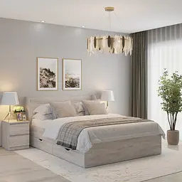 Ліжко двоспальне MebelStar Адель з ящиками 160x200 см Аляска сірий (MBS-1025)