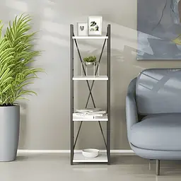 Етажерка 4/34 Ferrum-decor Серії Коннект 120x34x28 чорний ДСП Білий 16мм (FRD-104272)