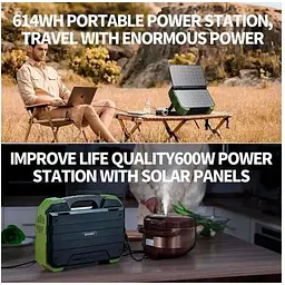 Портативна сонячна електростанція PD PN-600 600w із панеллю Browey Solar Panel 22W PN-600 - мініатюра 7