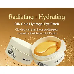 Гідрогелеві патчі для очей із золотом та колагеном Sur.Medic+ Perfection 100 24K Gold Eye Patch 60 EA (SMC017) - мініатюра 3