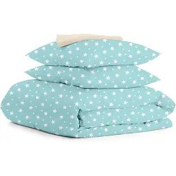 Комплект постільної білизни Cosas сімейний MINT STARFALL 2 x 160 x 220 см (StarfallMint_Beige_160x2)