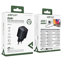 МЗП Acefast A119 PD45W GaN (1USB-C) Black - мініатюра 5