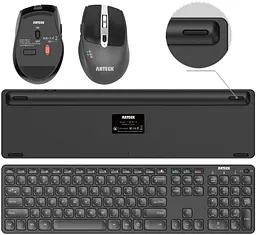Arteck HB305-3MB167 Універсальна багатопристрійна Bluetooth-клавіатура та миша Повнорозмірна бездротова Bluetooth-клавіатура - мініатюра 5