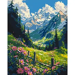 Картина за номерами Гірська галявина LW3435, 40х50 см