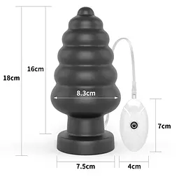 Анальна пробка King Sized Vibrating Anal Cracker 7, 18 см (чорний) - мініатюра 2