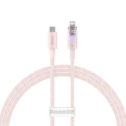 Кабель Baseus Explorer Series Fast Charging Cable with Smart Temperature Control Cable Type-C to Lightning 20W 1m CATS010204 Pink