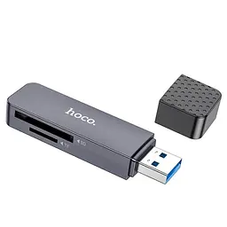 Картридер Hoco HB45 Spirit 2в1 USB 2.0 Micro SD швидкість передачі данних 480 Мбит/с Сірий - мініатюра 2