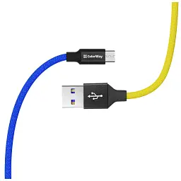 Дата кабель USB 2.0 AM to Micro 5P 1.0m National ColorWay (CW-CBUM052-BLY) - мініатюра 4