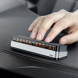 Автовізитка на Торпедо BASEUS Moonlight Box Series Temporary Parking Number Plate сріблястий ACNUM-B0S - мініатюра 8
