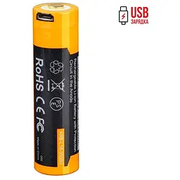 Акумулятор Fenix 18650 (3500 mAh) micro usb зарядка - мініатюра 3