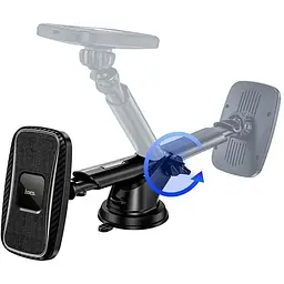 Тримач з бездротовою зарядкою HOCO CA75 Magnetic 15W 2 в 1 чорний - мініатюра 5