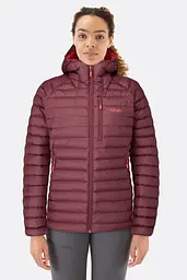 Жіночий пуховик Rab Microlight Alpine Long Jacket Womens 14 Бордовий