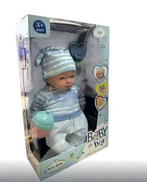 Музичний пупс м'якотілий із реалістичними очима, іграшка для дітей - мініатюра 2