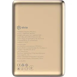 Павербанк ATRIA Magnetic Black 10 000 mAh / 15 Вт (WPD-W72G) - мініатюра 3