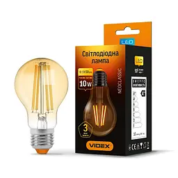 Лампочка Videx Filament A60FA 10W E27 2200K 220V (VL-A60FA-10272) - мініатюра 2