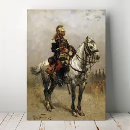Інтер'єрна картина Кавалерист, Альфонс де Невіль, Alphonse de Neuville, Cavalryman, історія, інтер'єрний декор, 60×43 см (id4193)