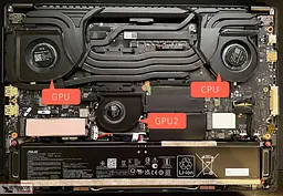 Вентилятор 12V для моделей ноутбука Asus ROG Flow X16 GV601RM, GV601RW, GV601VV (CPU Fan) 13NR0AP0T02011 Оригінал, 12V, 4pin - мініатюра 3