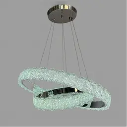 Люстра лед підвісна Linisoln 1532-60*40 CH метал, акрил, діаметр 60*40 см, LED-стрічка, висота 50-120 см, потужність 90 Вт - мініатюра 2