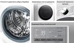 LG Прально-сушильна машина фронтальна, 9(5)кг, 1200, А, 48см, дисплей, пара, інвертор, білий - мініатюра 10
