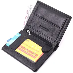 Гаманець вертикального формату з натуральної шкіри ST Leather 22474 чорний - мініатюра 5