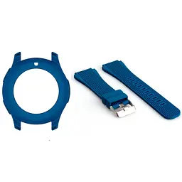 Комплект Watchbands: силіконовий ремінець синій + чохол синій Samsung Gear S3 Frontier Samsung Galaxy 46mm (WBKW-46-5) - мініатюра 2