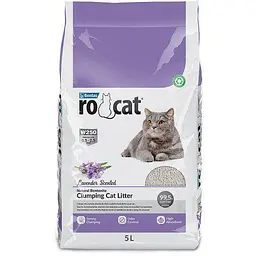 Бентонітовий наповнювач RoCat Lavender Scented для котячого туалету з ароматом лаванди 5 л 4.3 кг