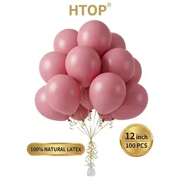Надувні повітряні кулі HTOP 100 шт Party Balloons 30 см Товари для оформлення Дня народження Святкова атрибутика Темно Рожевий