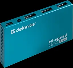 Хаб USB Septima Slim, Cyan, USB 2.0 - 7xUSB 2.0 Defender teh0019577 - мініатюра 2