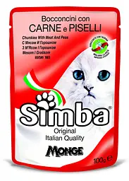 М'ясні шматочки в соусі Monge Simba Cat Wet для кішок (пауч) 100 гр