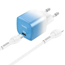 Адаптер мережевий HOCO Type-C to Lightning cable single port charge set C101A набір з кабелем