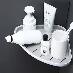 Полиця кутова МВМ My Home BP-26 клейка біла з сірим (BP-26 WHITE/GRAY) - мініатюра 4