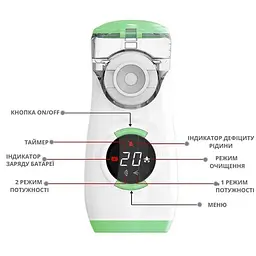 Портативний небулайзер Mayluck YM-3R9 з LED-дисплеєм - мініатюра 3