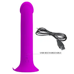 Вібратор PRETTY LOVE Murray PURPLE, 12 vibration functions 12 pulse wave settings Suction base PRETTY LOVE BI-014952-1 101927 - мініатюра 2