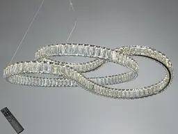 Стильна підвісна LED-люстра з кришталем Diasha D8816/800CH, 93W, пульт, 60×85 см - мініатюра 2