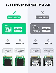 Зовнішня кишеня для накопичувача UGREEN USB-C to M.2 NGFF 5G Enclosure A TO C Cable 50cm (UGR-10903) - мініатюра 6