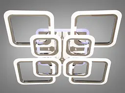 Сучасна LED люстра з підсвічуванням, срібна люстра, 145W - мініатюра 2