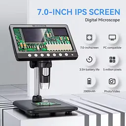 Цифровий мікроскоп INSKAM 330 7" | збільшення до 1200x - мініатюра 4