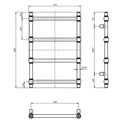 Водяна рушникосушка Navin Retro 500x800 Золоті кулі 12-028153-3680, Золотий - мініатюра 6